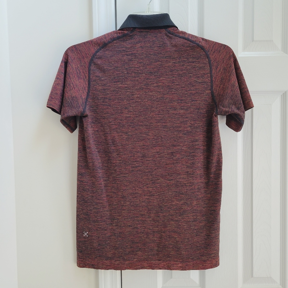 Lululemon Men's Metal Vent Tech Collar Short Sleeve Seamless Polo Shirt Size S - Picture 12 of 15